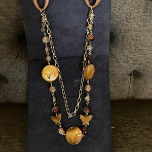 Glass/Abalone Natural Necklace